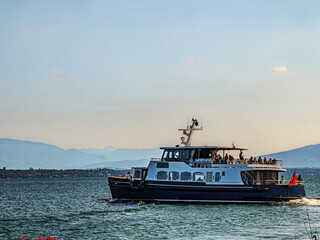 Fototapeta premium Lake Geneva Ferry To Valais France