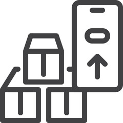 Simple vector product booking outline icon on white background