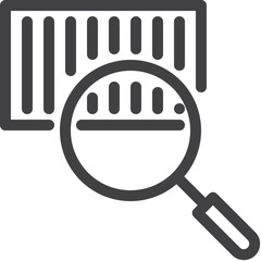 Simple vector market research outline icon on white background