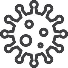 Simple vector virus outline icon on white background