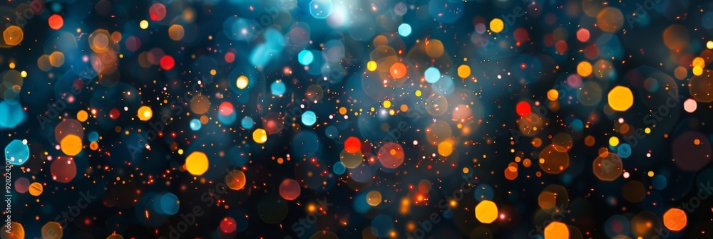 Aufkleber an eyecatching and vibrant abstract background showcasing glowing bokeh lights that come in a variet