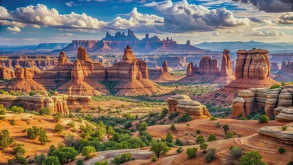 A stunning view of the rugged Needles District Canyonlands, Red rocks, canyons, desert, adventure, landscape, Utah