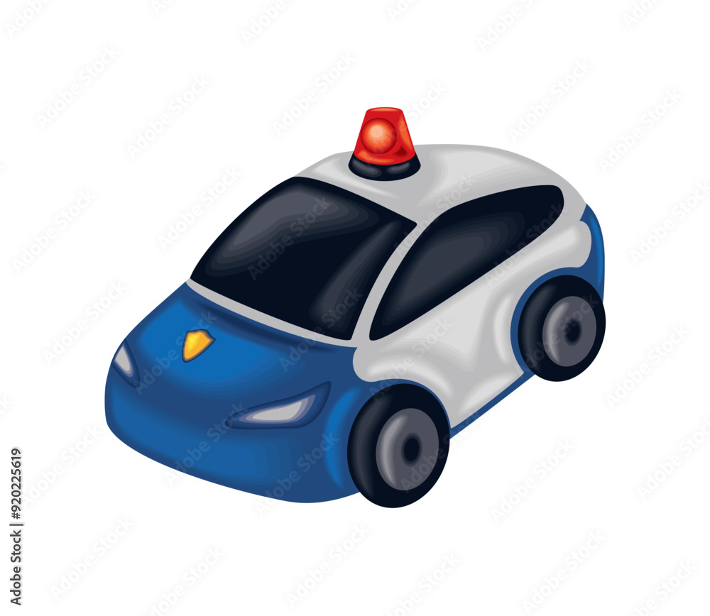 Poster police car vehicle with siren