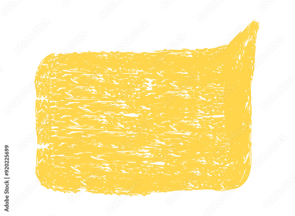 Poster speech bubble with crayon texture isolated on transparent background