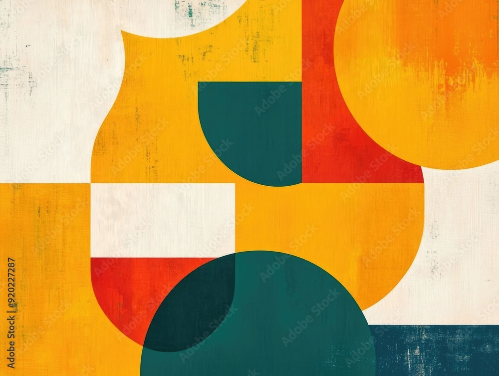 Poster vibrant and captivating minimalist abstract art with simple geometric shapes and flat design concept