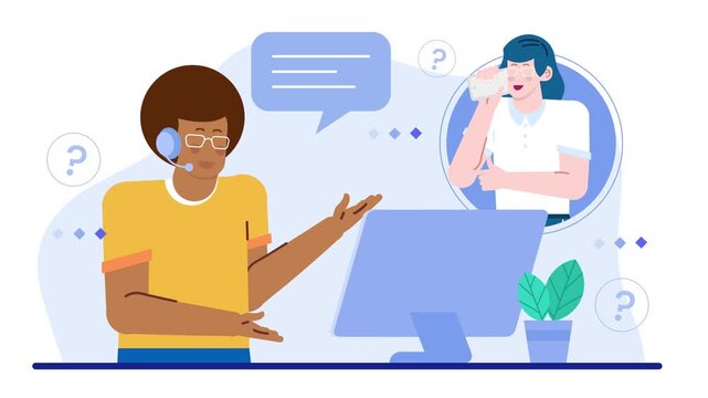 customer service week illustration business animated video