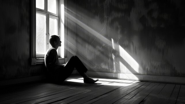 Envision a person sitting alone in a quiet room, reflecting on a significant life event.