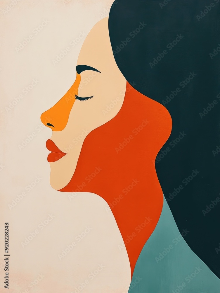 Poster minimalist abstract art composition with simple geometric shapes and flat design a sense of calmness