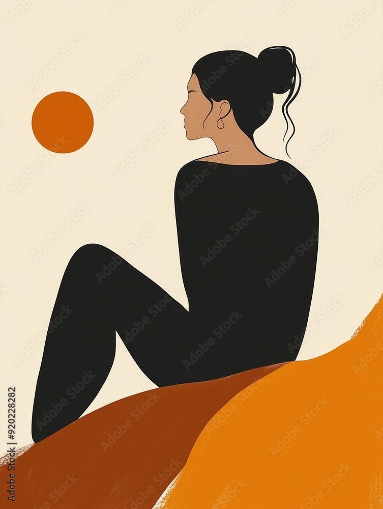 Poster captivating abstract art featuring a serene minimalist composition of geometric shapes lines and sub