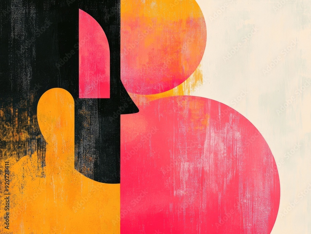 Aufkleber intense passion of vibrant minimalist abstract art digital design a captivating and emotive abstract