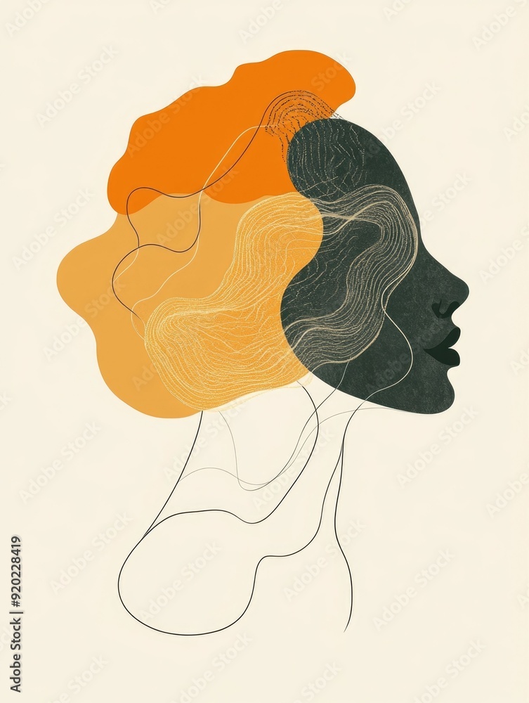 Aufkleber captivating minimalist abstract art piece featuring fleeting ephemeral lines and shapes in a vibrant