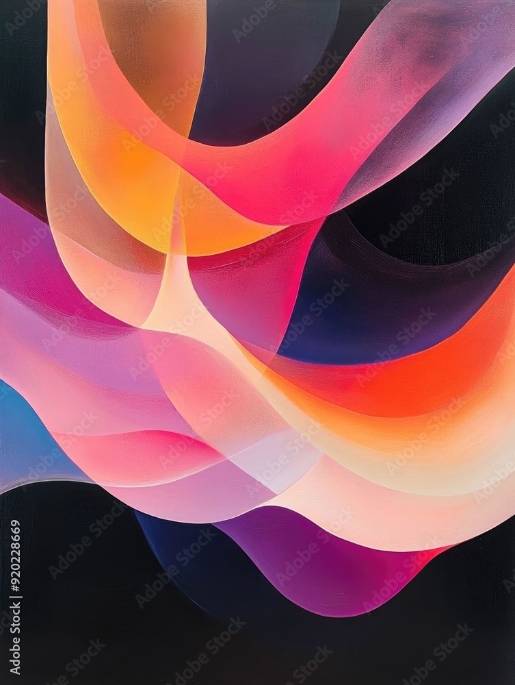 Poster captivating abstract art featuring fluid organic forms and mesmerizing gradient transitions that sho