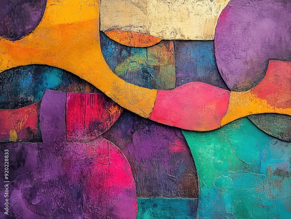 Poster this digital artwork features a captivating blend of layered textures organic shapes and a vibrant c