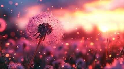 Obraz premium Field of dandelions.