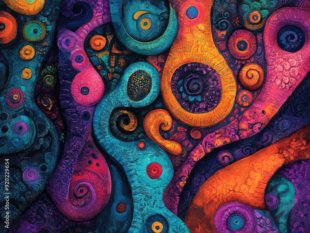 Poster captivating abstract art with intricate colorful patterns that showcase remarkable creativity and co