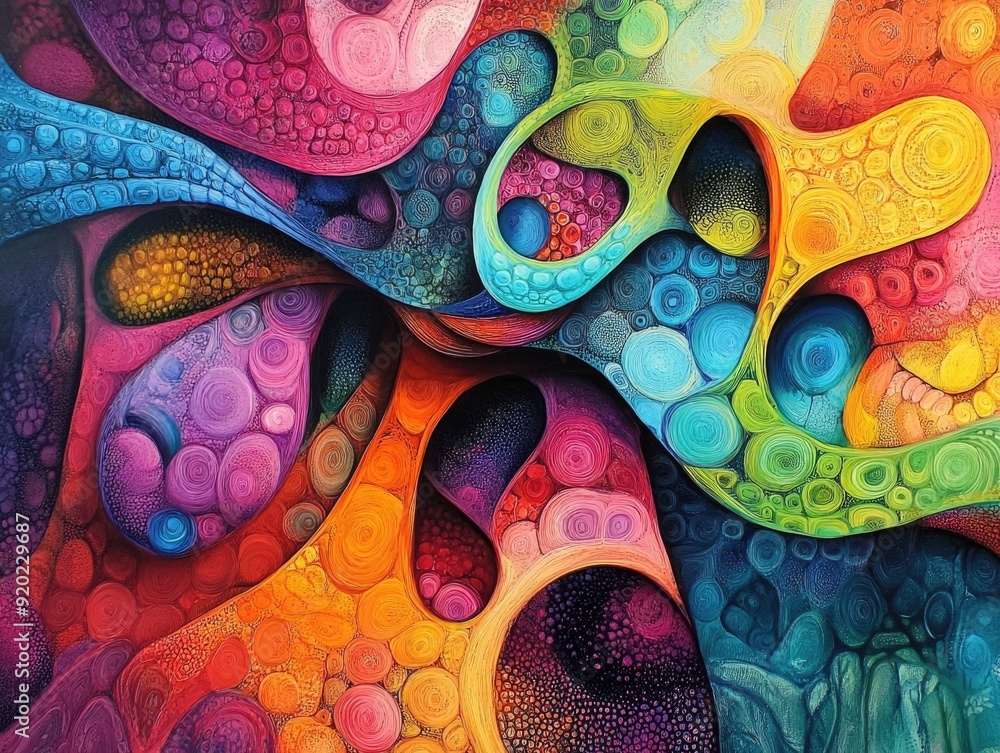 Poster mesmerizing abstract patterns with vibrant colorful and intricate digital art designs that showcase 