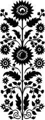 Hungarian embroidery vertical pattern border