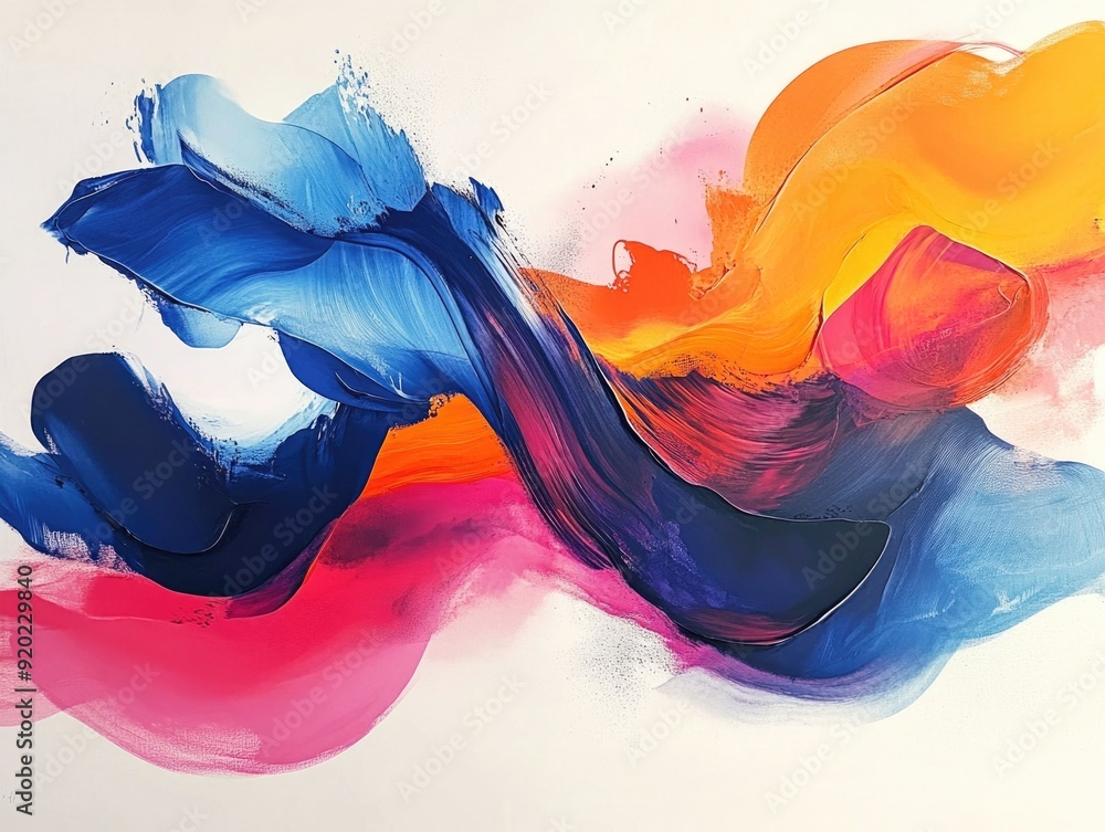 Poster this image showcases a striking and captivating abstract artwork featuring fluid freeform shapes wit