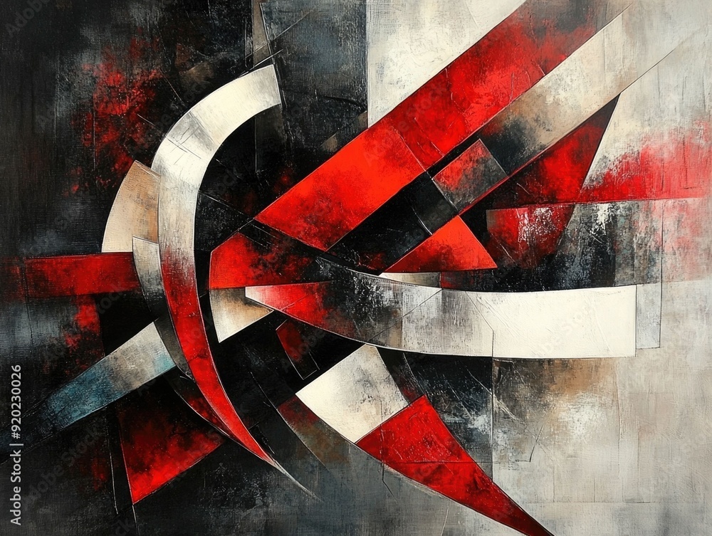 Poster striking and innovative abstract compositions featuring bold dynamic geometric shapes modern pattern