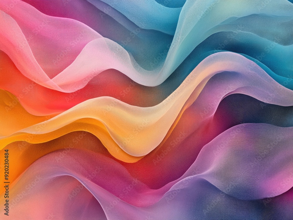 Poster mesmerizing abstract patterns featuring dynamic color transitions and fluid contemporary digital art