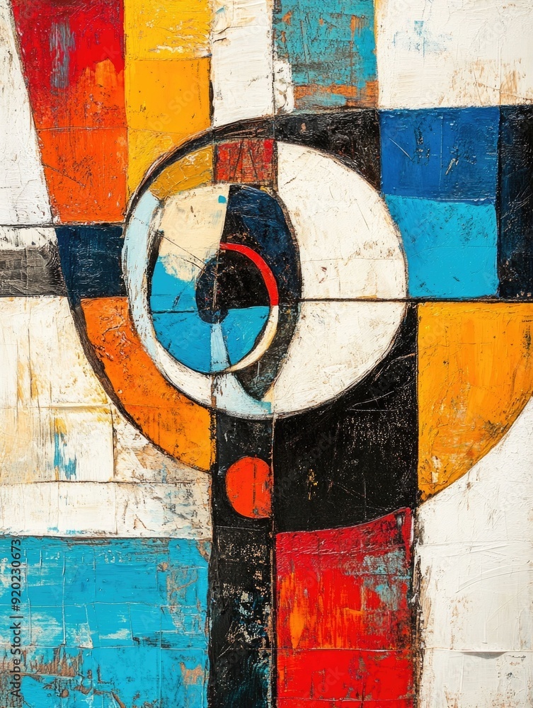 Aufkleber captivating abstract artwork featuring a dynamic composition of organic shapes and bold contrasting 