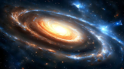 A stunning depiction of a galaxy, showcasing swirling stars and cosmic beauty.