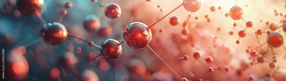 Aufkleber stunning abstract representation of molecular structures with vibrant colors, showcasing science and