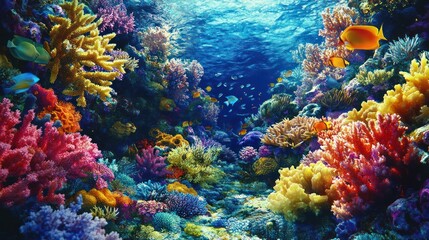 Naklejka premium Vibrant Underwater Paradise