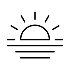 sunset or sunrise design icon with transparent background