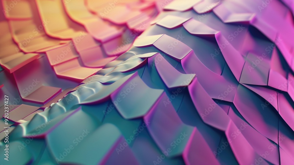 Poster intricate scales shimmer in vibrant hues, reflecting light beautifully in a mesmerizing display of c