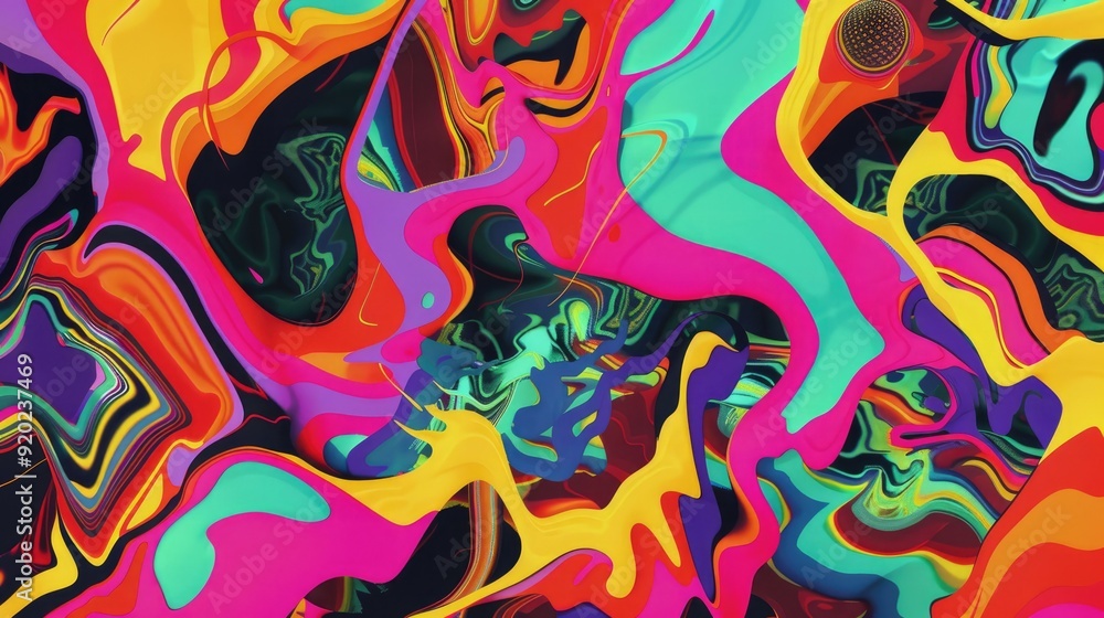 Aufkleber a captivating display of swirling colors intertwining, creating a mesmerizing abstract visual that e