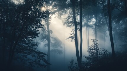 Mystical Foggy Forest