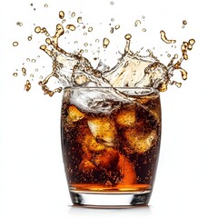 Splashing Soda Liquid Isolated on Transparent Background