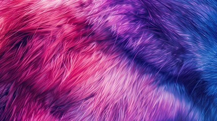 Fototapeta premium A colorful, abstract display of soft fur texture featuring shades of purple and pink, creating a visually striking composition