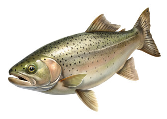 Fototapeta premium trout fish isolated on transparent background