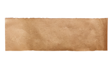 Old crumpled brown paper sheet isolated on transparent background