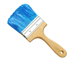 Blue paint brush isolated on transparent background