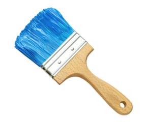 Blue paint brush isolated on transparent background