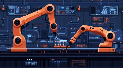 robotic arms assembling products on a production line