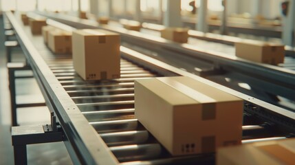 Conveyor Belt with Packages