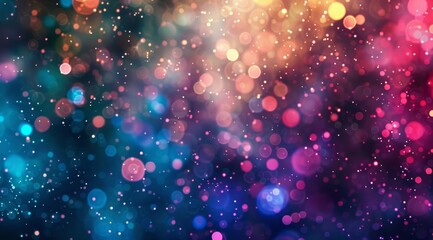 A breathtakingly stunning bokeh background, filled with vibrant colors and enchanting sparkling lights all around