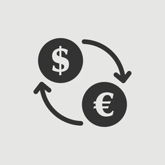 Vector Dollar to Euro Currency Exchange Icon