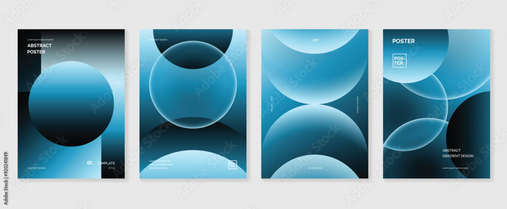 Canvas Prints modern gradient poster background vector set. minimalist style cover template with monotone perspect