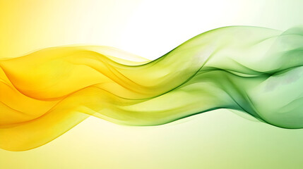 Abstract flowing waves in yellow and green hues, creating a sense of movement and harmony.