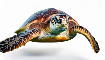 Fototapeta premium turtle on white background