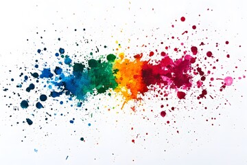 Abstract Rainbow Watercolor Splatter.
