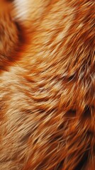 Soft orange fur glistens in the light, showcasing its warmth and texture in a peaceful environment