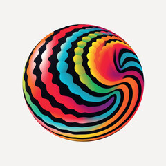 Colorful abstract spiral sphere
