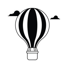 Obraz premium Hot air balloon vector illustration, experience breathtaking views and adventure