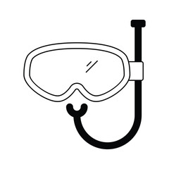 Ocean adventure, underwater exploration, snorkeling mask vector design